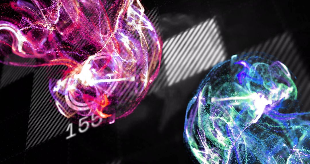 Futuristic Digital Geometric Shapes with Data Elements