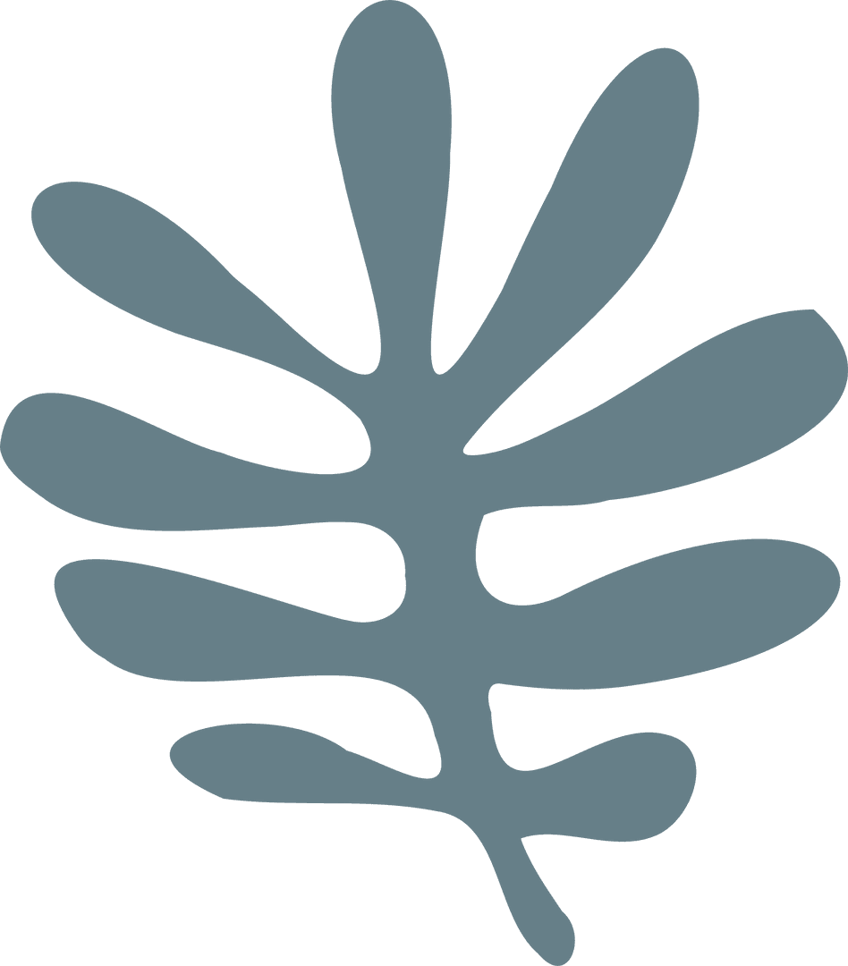 Transparent Minimalist Organic Shape on Blue Background