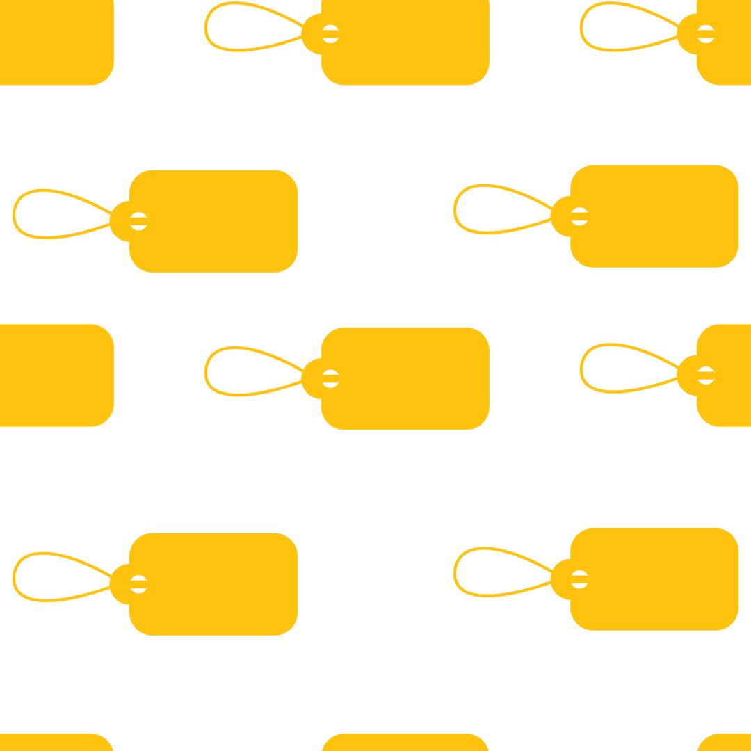 Yellow Labels Seamless Pattern Design Transparent Background