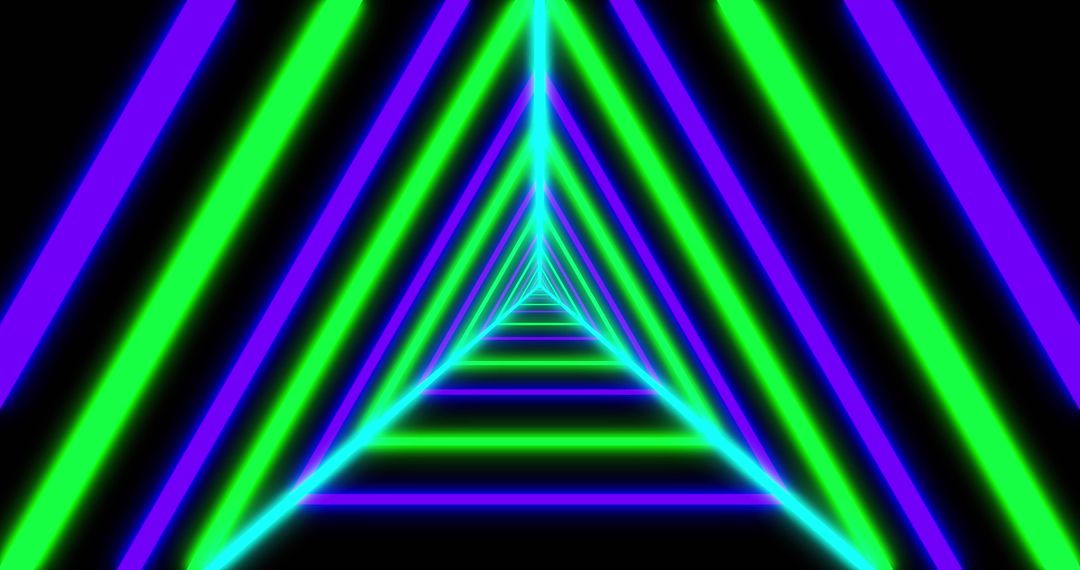 Futuristic Neon Tunnel with Glowing Geometric Patterns