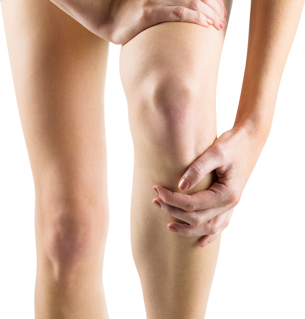 Woman Holding Knee with Transparent Isolated Background - Download Free Stock Images Pikwizard.com