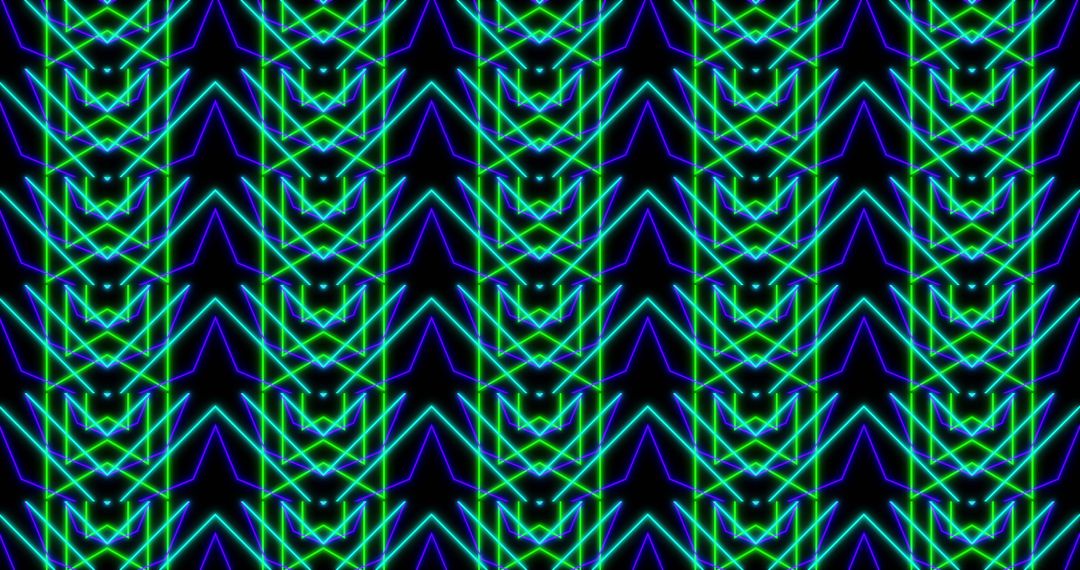 Hypnotic Neon Kaleidoscope with Symmetrical Patterns