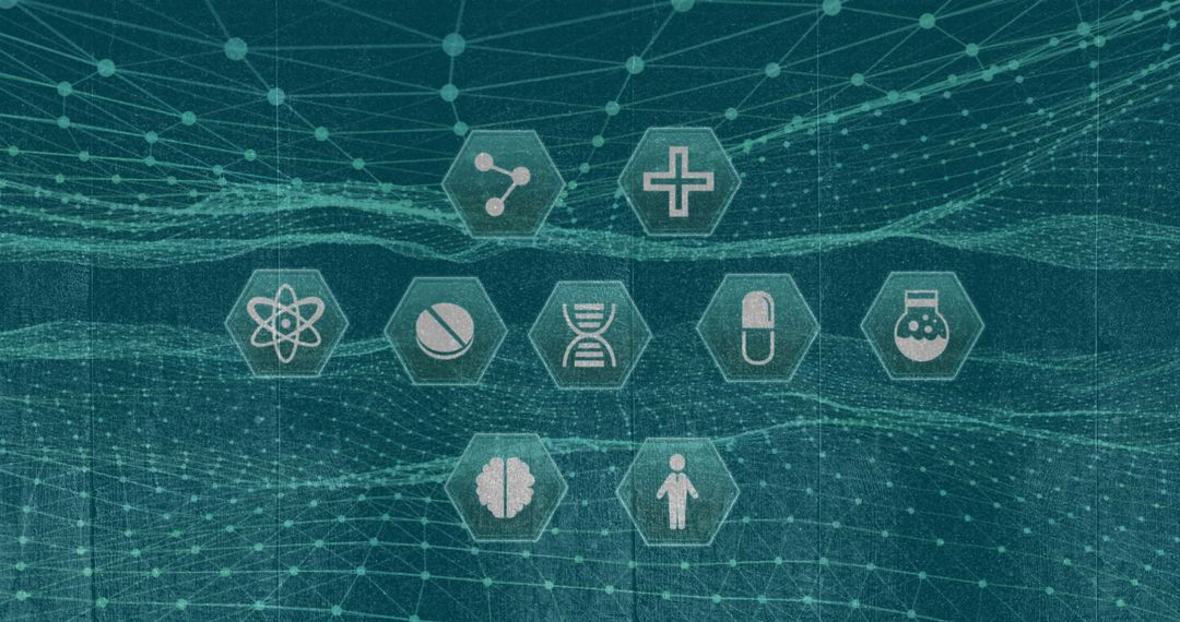 Futuristic Network with Healthcare Science Icons