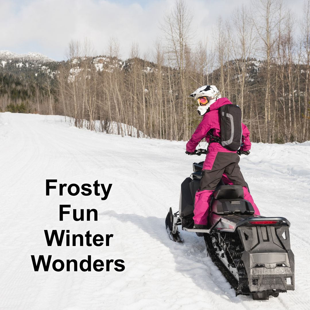 Snow Scooter Rider Exploring Winter Wonderland