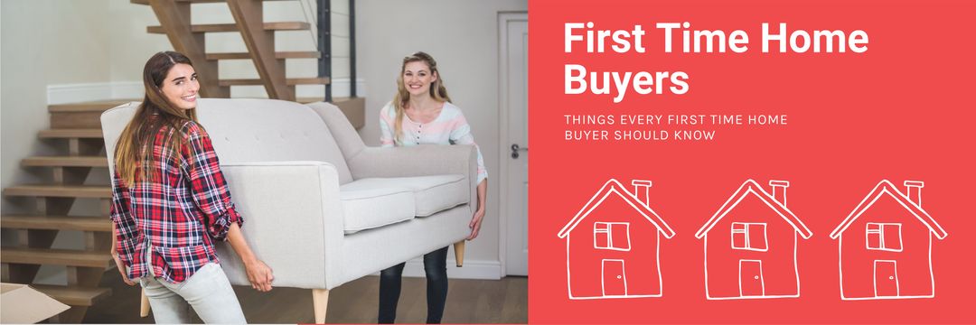 First Time Home Buyers Moving Furniture into New Home