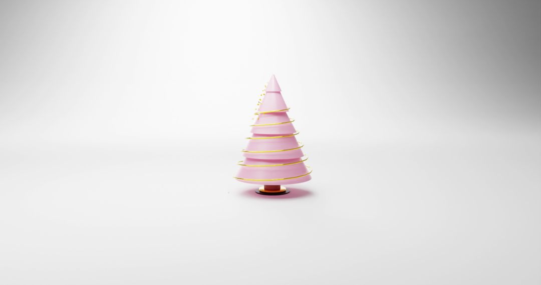 Modern Pink Christmas Tree and Gifts on Minimal Background