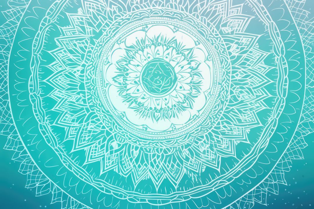 White mandala design on blue background, created using generative ai technology - Free Images, Stock Photos and Pictures on Pikwizard.com