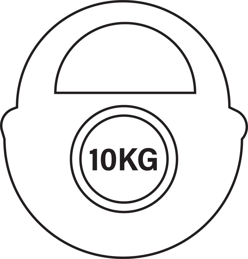 Transparent 10 KG Kettlebell Vector Illustration on White Background