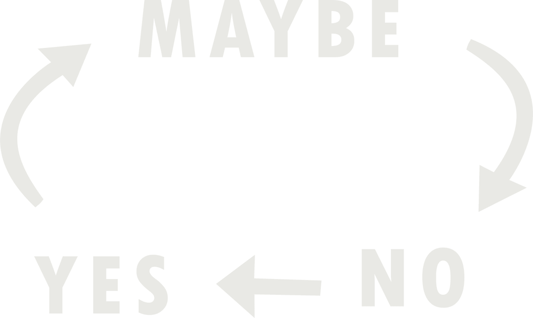 Transparent Decision-making Flowchart with Arrows and Text