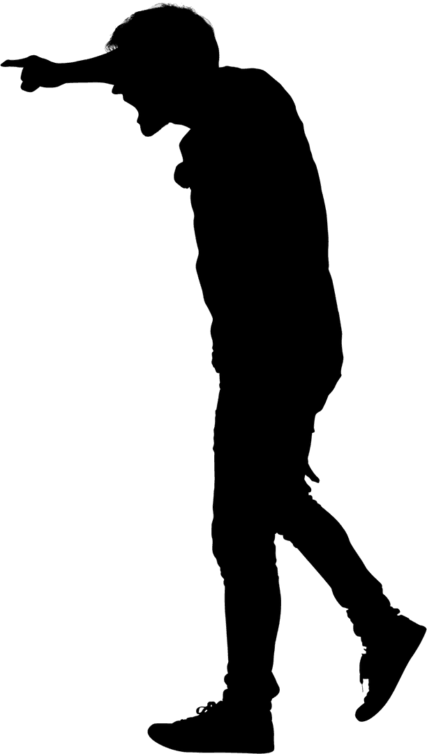 Silhouette of Man Shouting Transparent for Creative Design