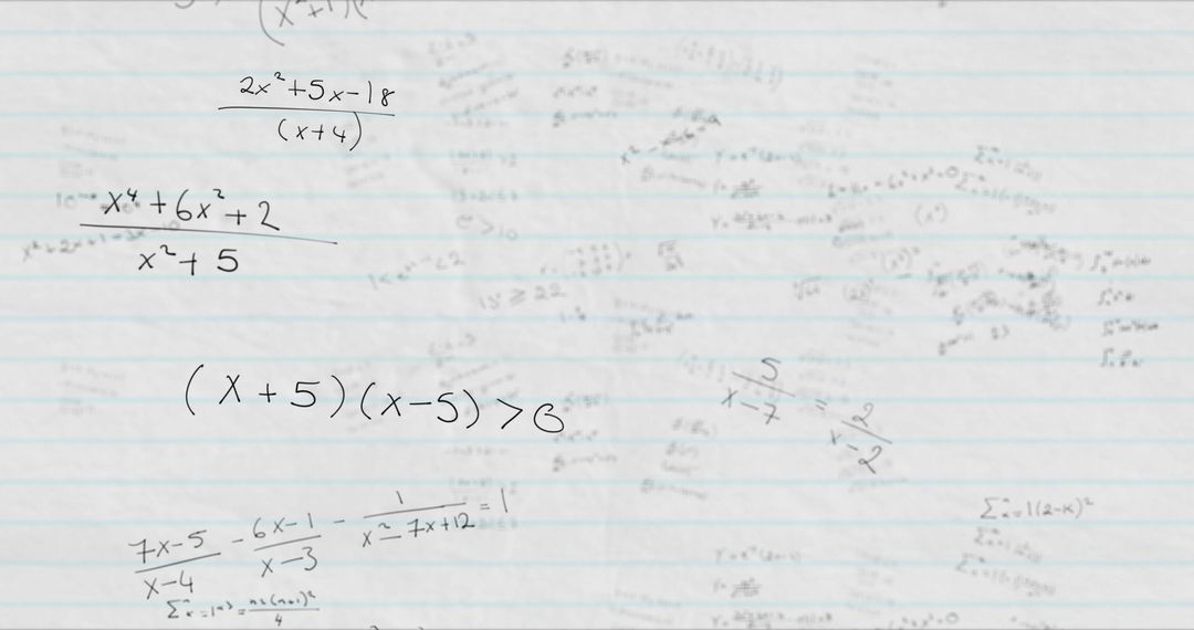 Dynamic Handwritten Math Equations on Notepad Texture