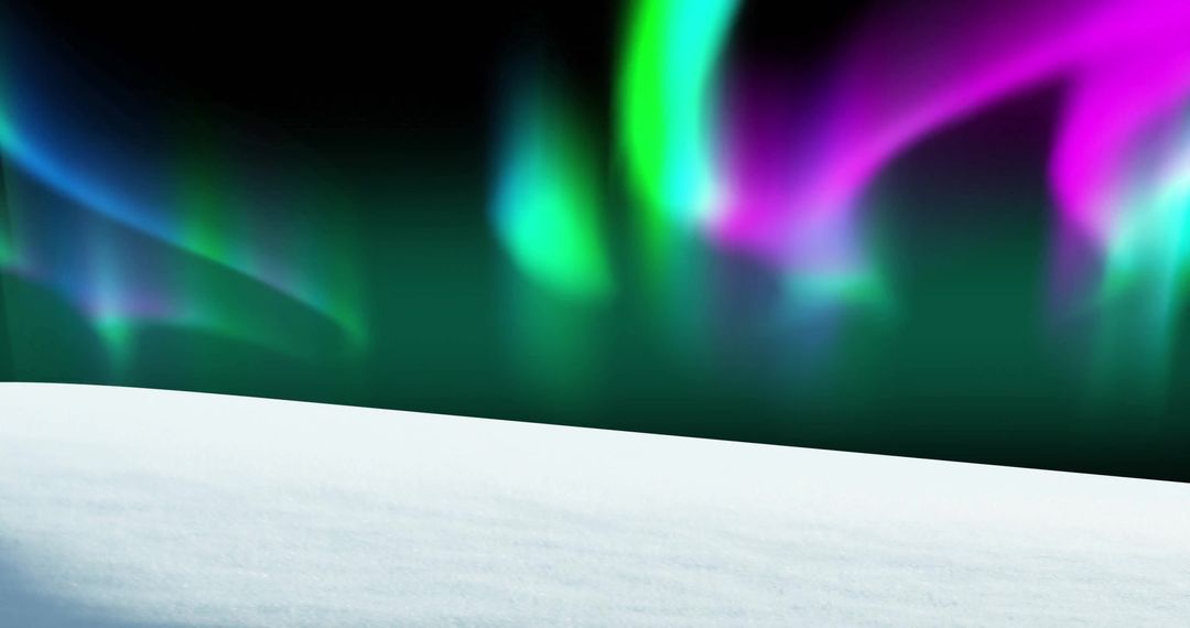 Vibrant Aurora Borealis Over Snowy Landscape