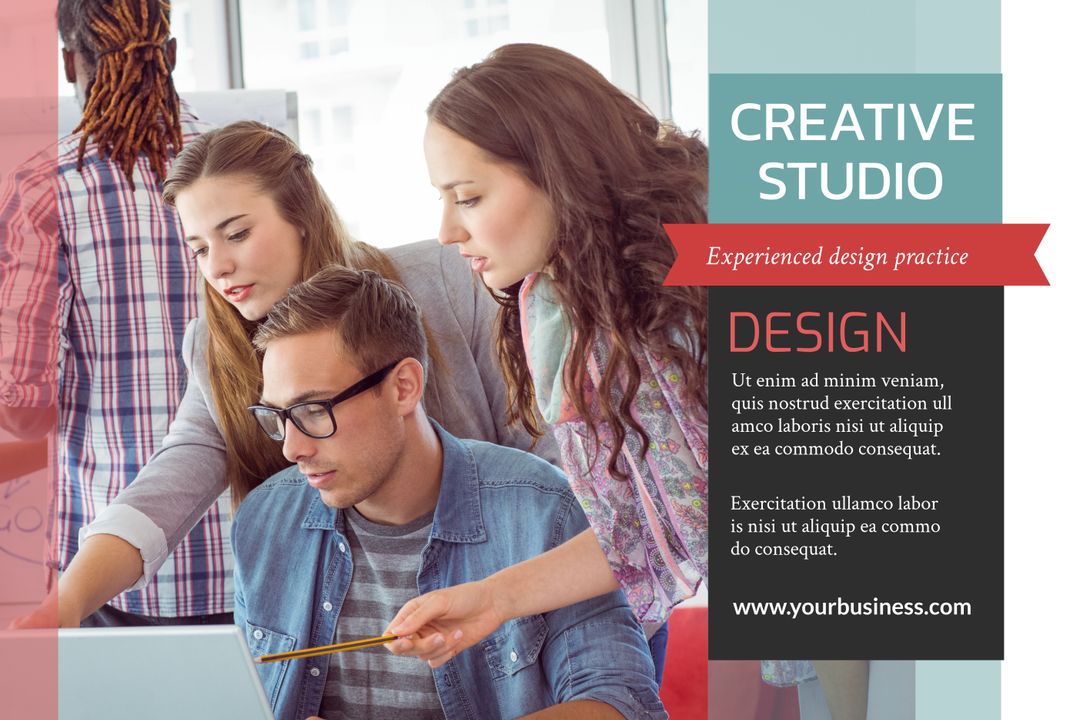 Team Collaborating on Creative Design Project in Office Environment