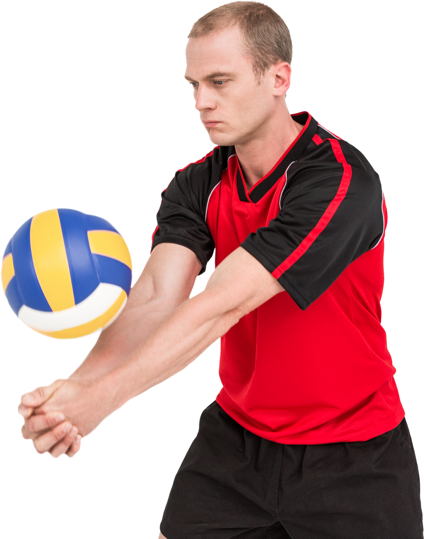 Transparent Volleyball Player Concentrating on Ball - Download Free Stock Images Pikwizard.com