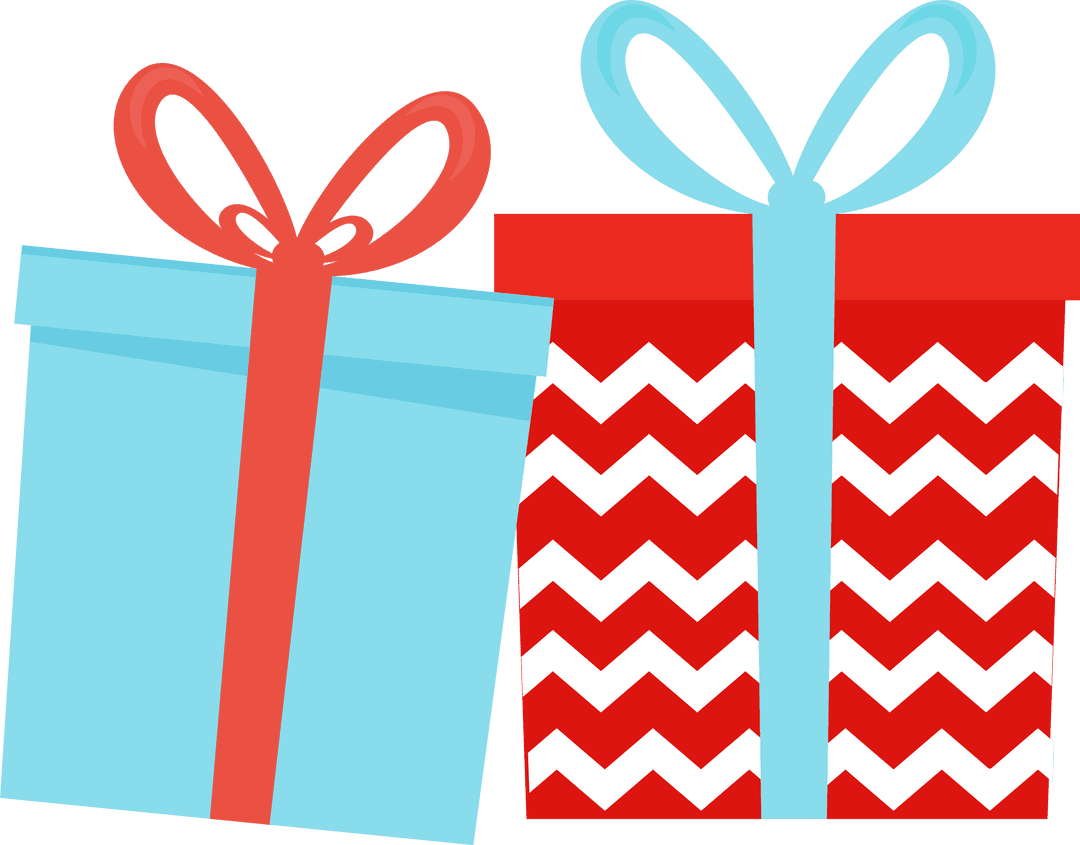 Festive Transparent Gift Boxes with Chevron Accent and Looped Bows