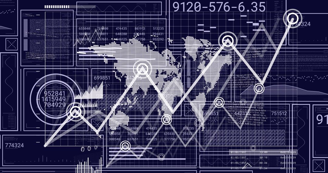 Abstract Background of Digital Data Trends and Charts