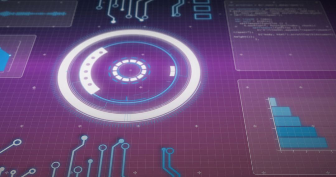 Digital Interface with Circular Scanner and Data Charts