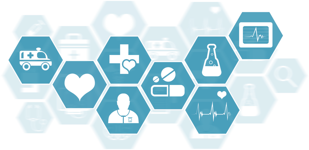 Transparent Grid of Blue Medical Icons Medical Technology - Download Free Stock Images Pikwizard.com