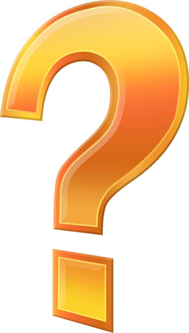 Transparent Glowing Question Mark on White Background
