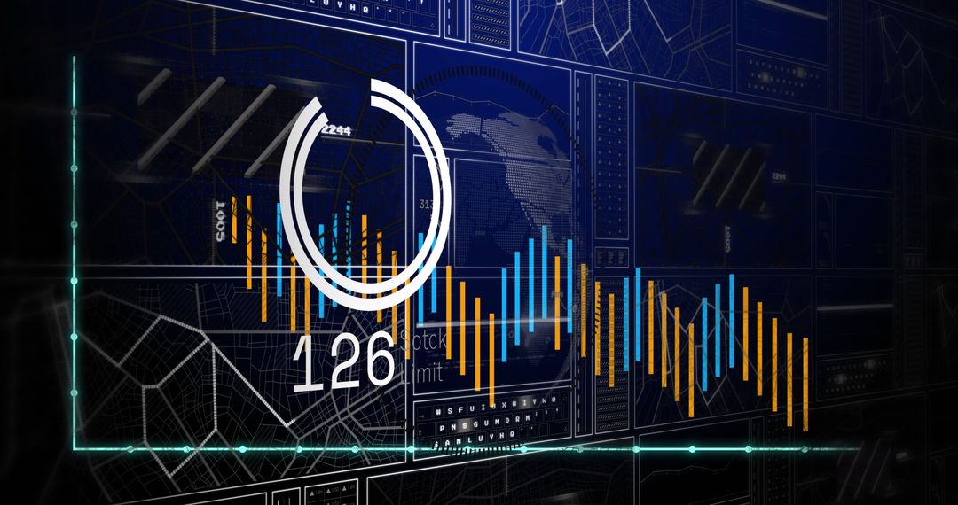 Dynamic Stock Market Data Interface with Glowing Graphs
