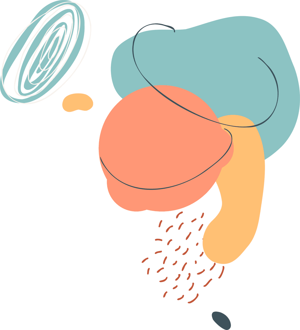 Colorful Abstract Shapes with Transparent Background for Copy Space