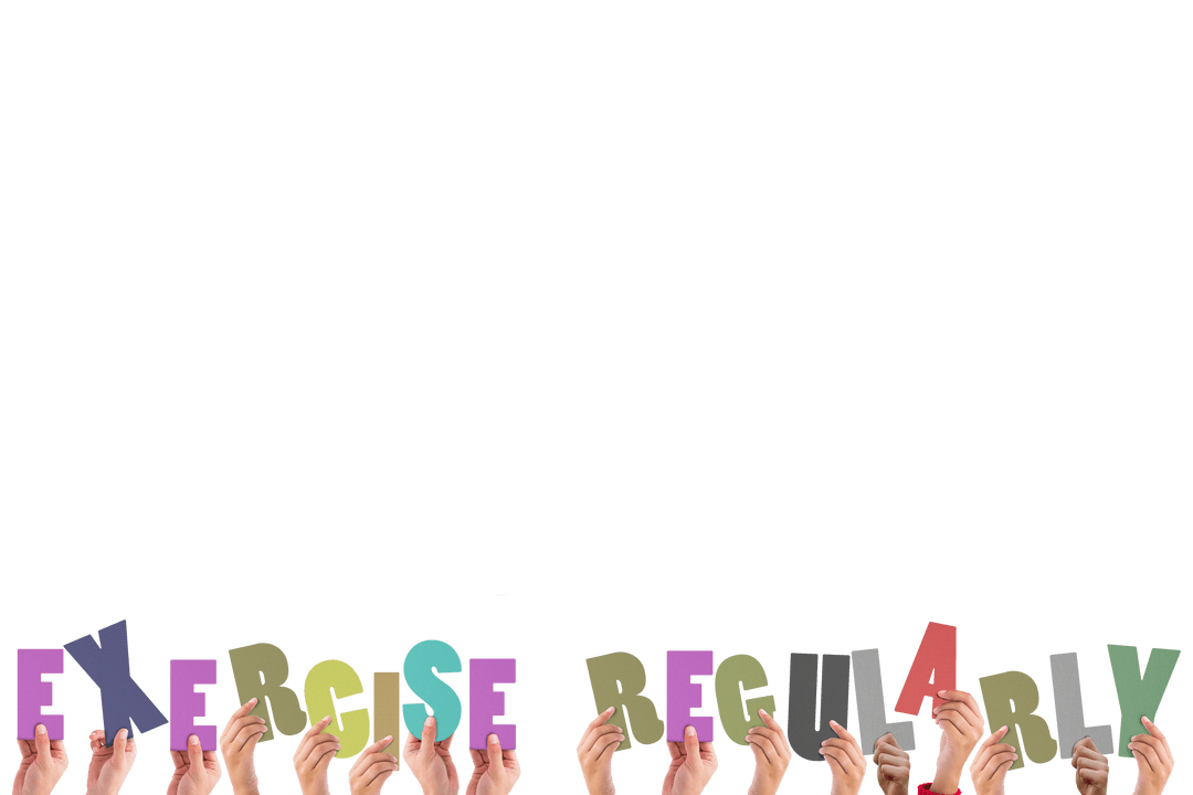 Efficient Hands Holding Colorful Letters Phrase Enumerate