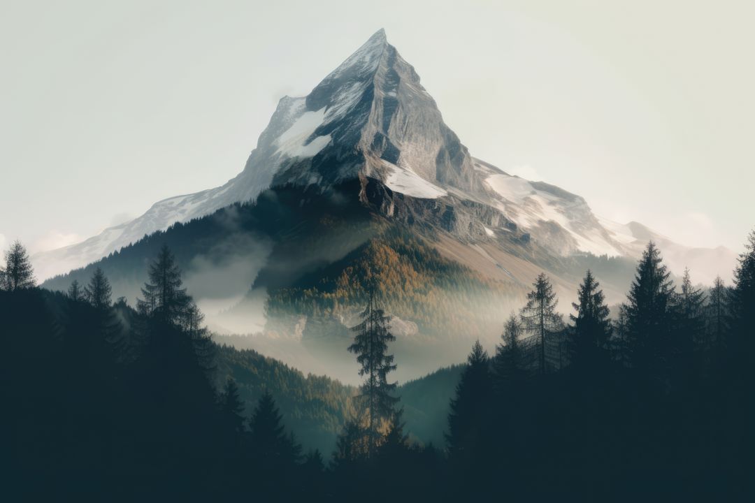 Double exposure with forest and mountains landscape, created using generative ai technology - Free Images, Stock Photos and Pictures on Pikwizard.com