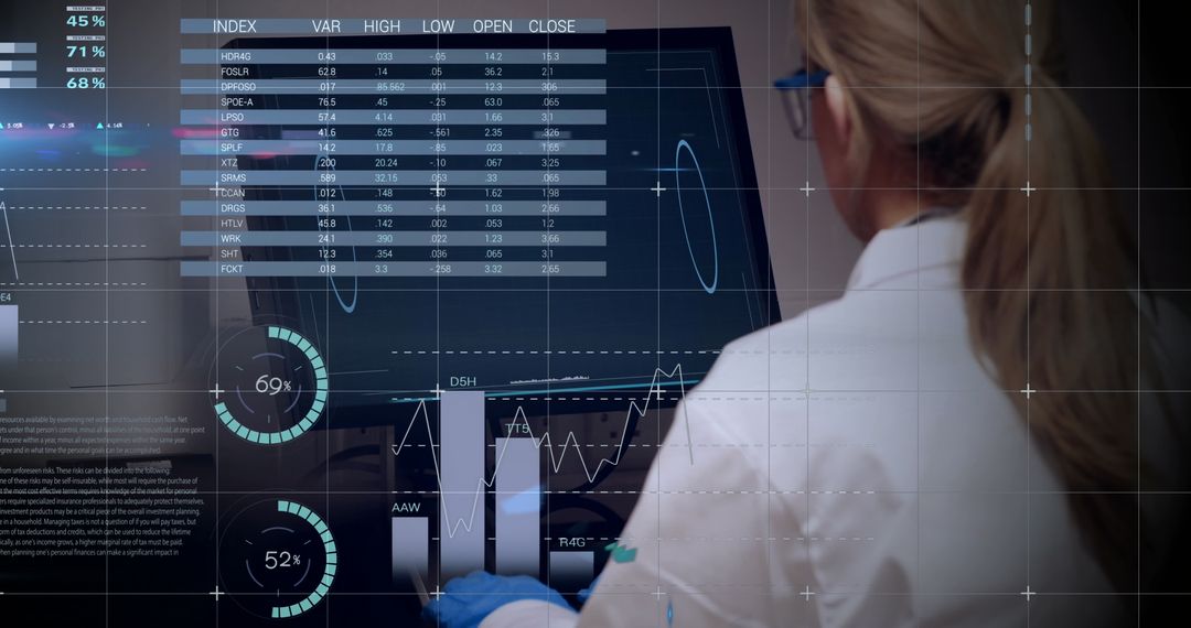 Scientist Analyzing Data on Computer in Modern Laboratory