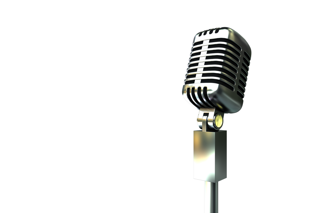 Transparent silver vintage microphone isolated on transparent background - Download Free Stock Images Pikwizard.com