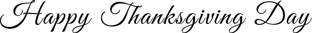Thanksgiving Day Text on Transparent Background