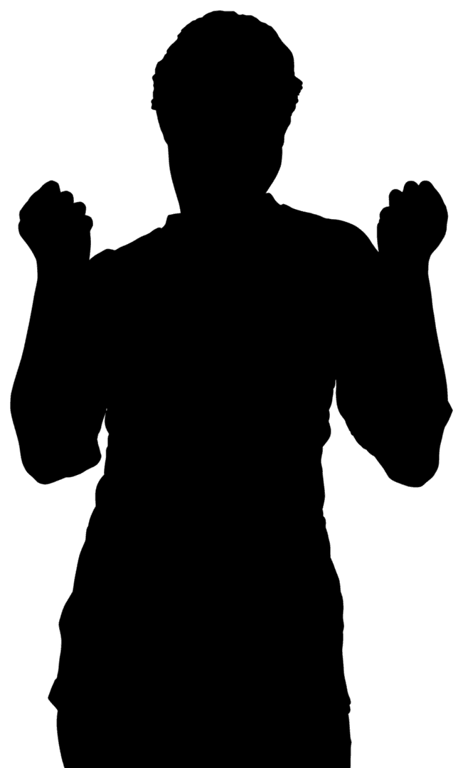 Silhouette of Woman in Dynamic Pose on Transparent Background