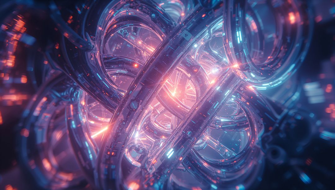 Futuristic Interlocking Metallic Rings in Reactor Core