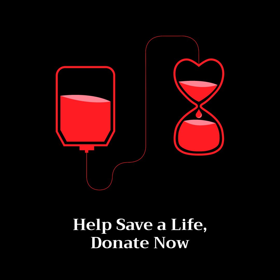Blood Donation Motivation with Heart-Shaped Hourglass