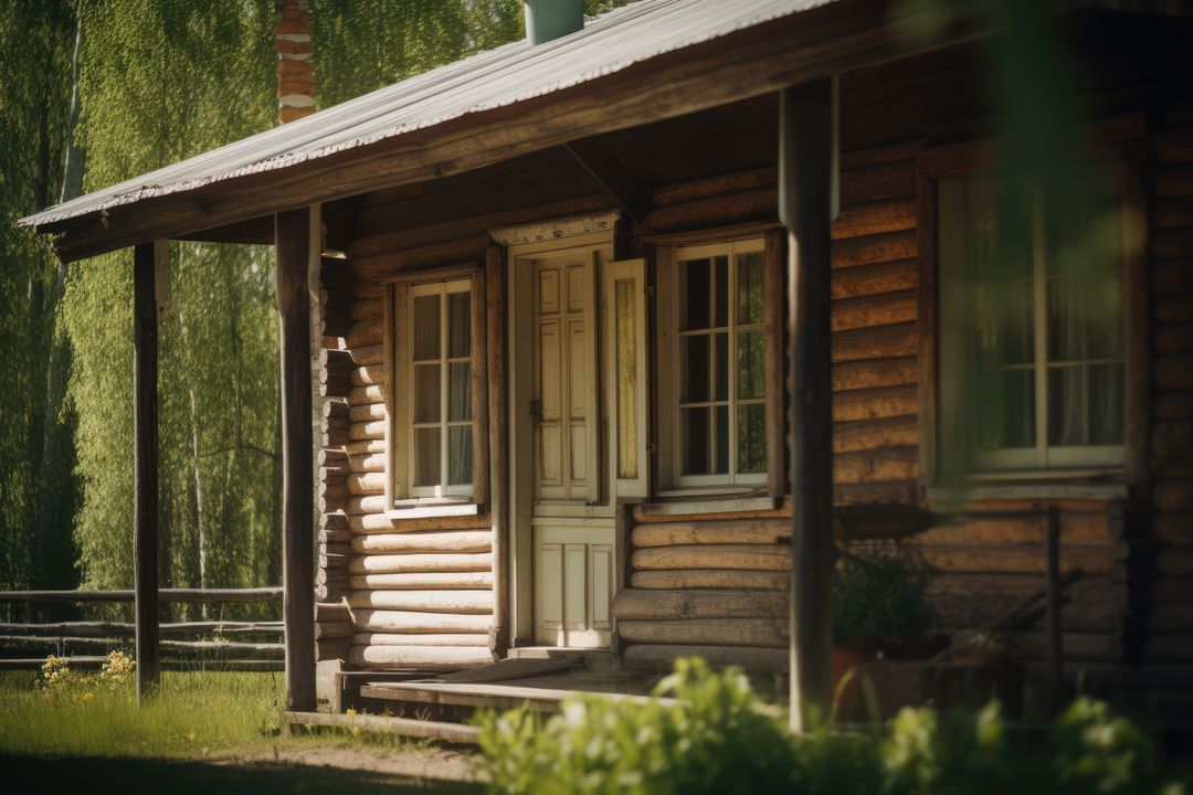 Rustic Wooden Cabin in Serene Rural Landscape - Free Images, Stock Photos and Pictures on Pikwizard.com