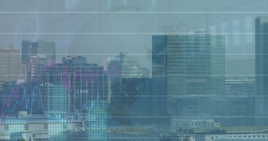 Cityscape with Digital Data Overlay Chest