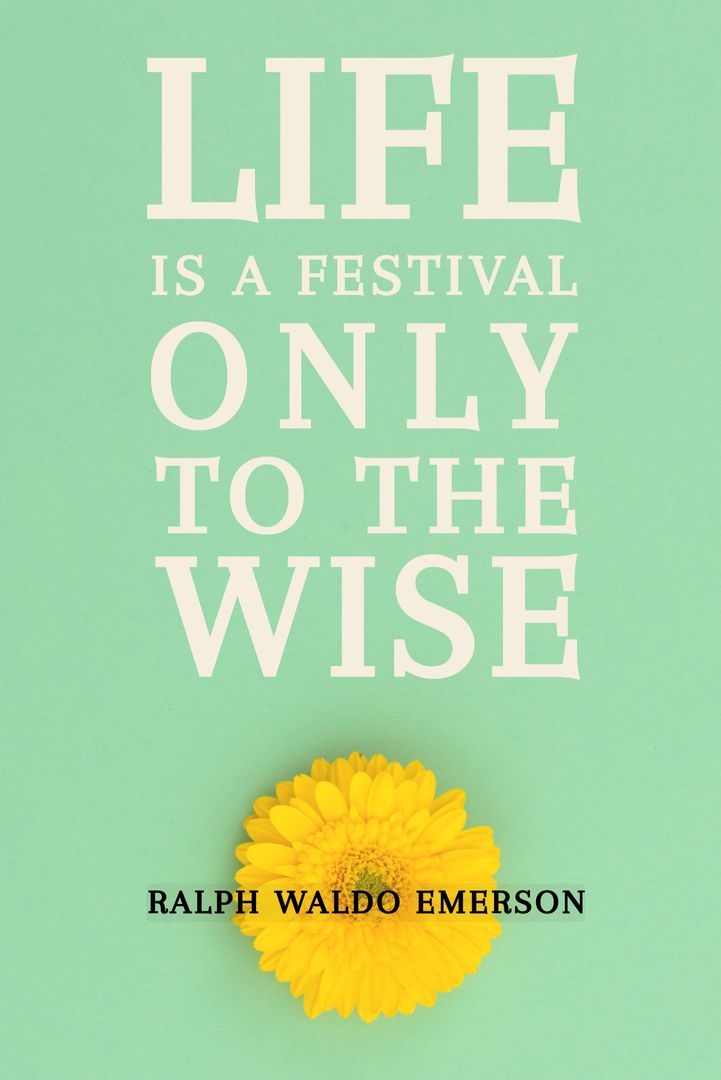 Yellow Flower Background with Ralph Waldo Emerson Motivational Quote - Download Free Stock Templates Pikwizard.com