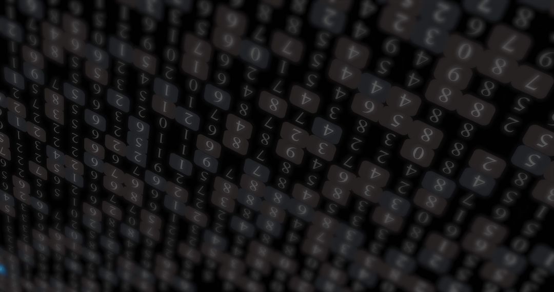 Abstract Pattern of Moving Digital Numbers