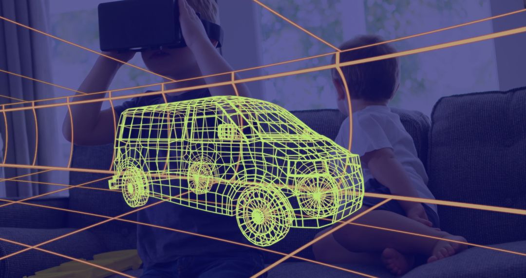 Child Exploring Virtual Reality with 3D Car Model Interface at Home