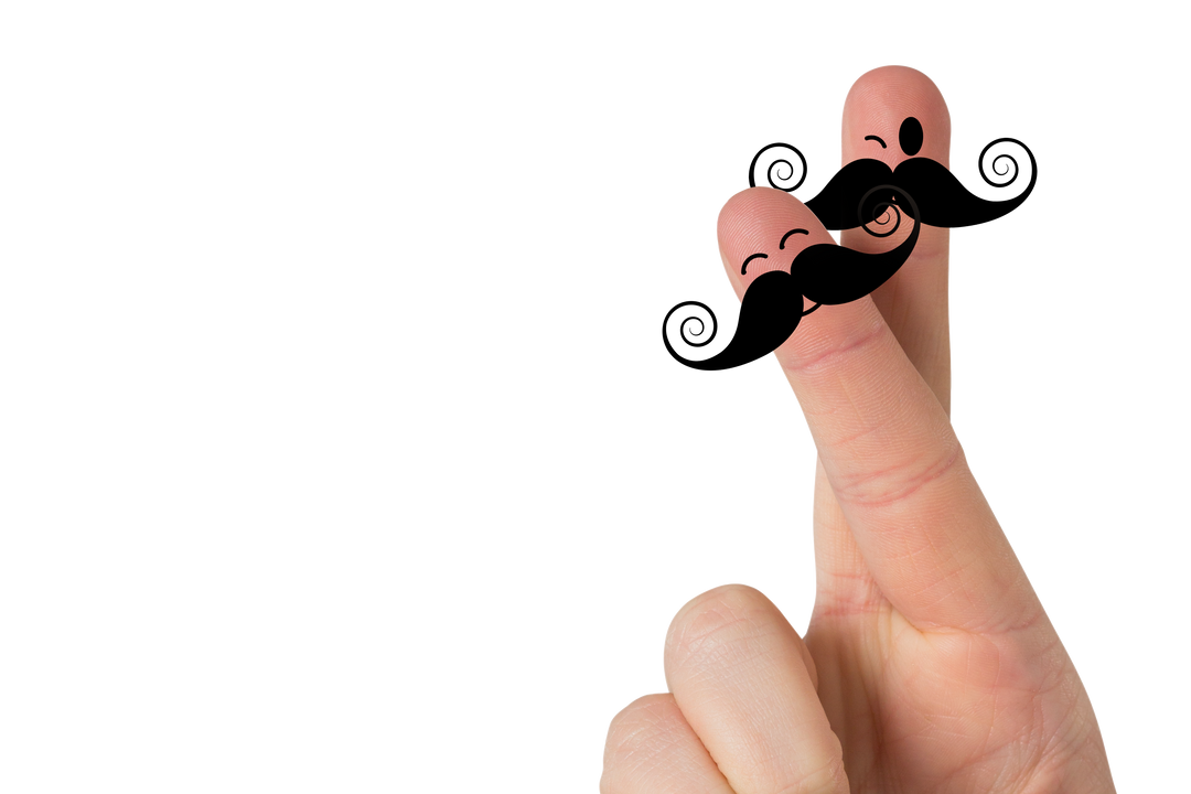 Playful Gender-Neutral Finger Characters with Moustaches on Transparent Background - Download Free Stock Images Pikwizard.com