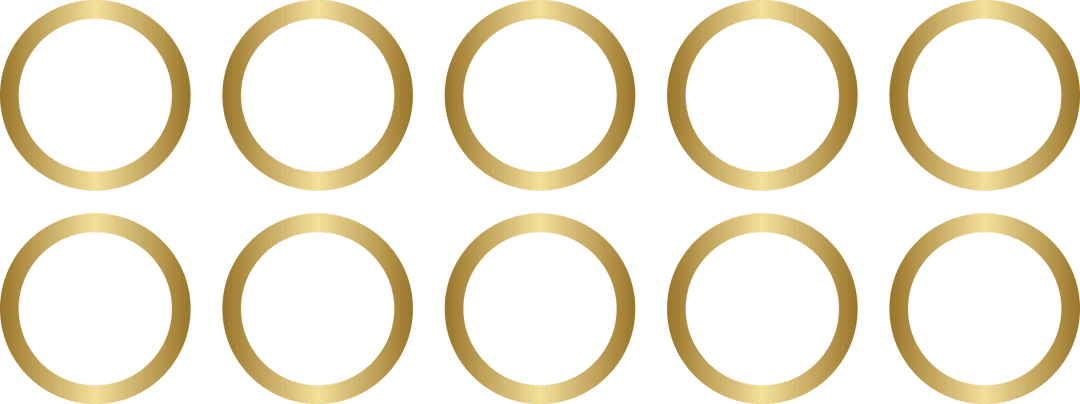 Transparent Circular Gold Shapes on Black Background