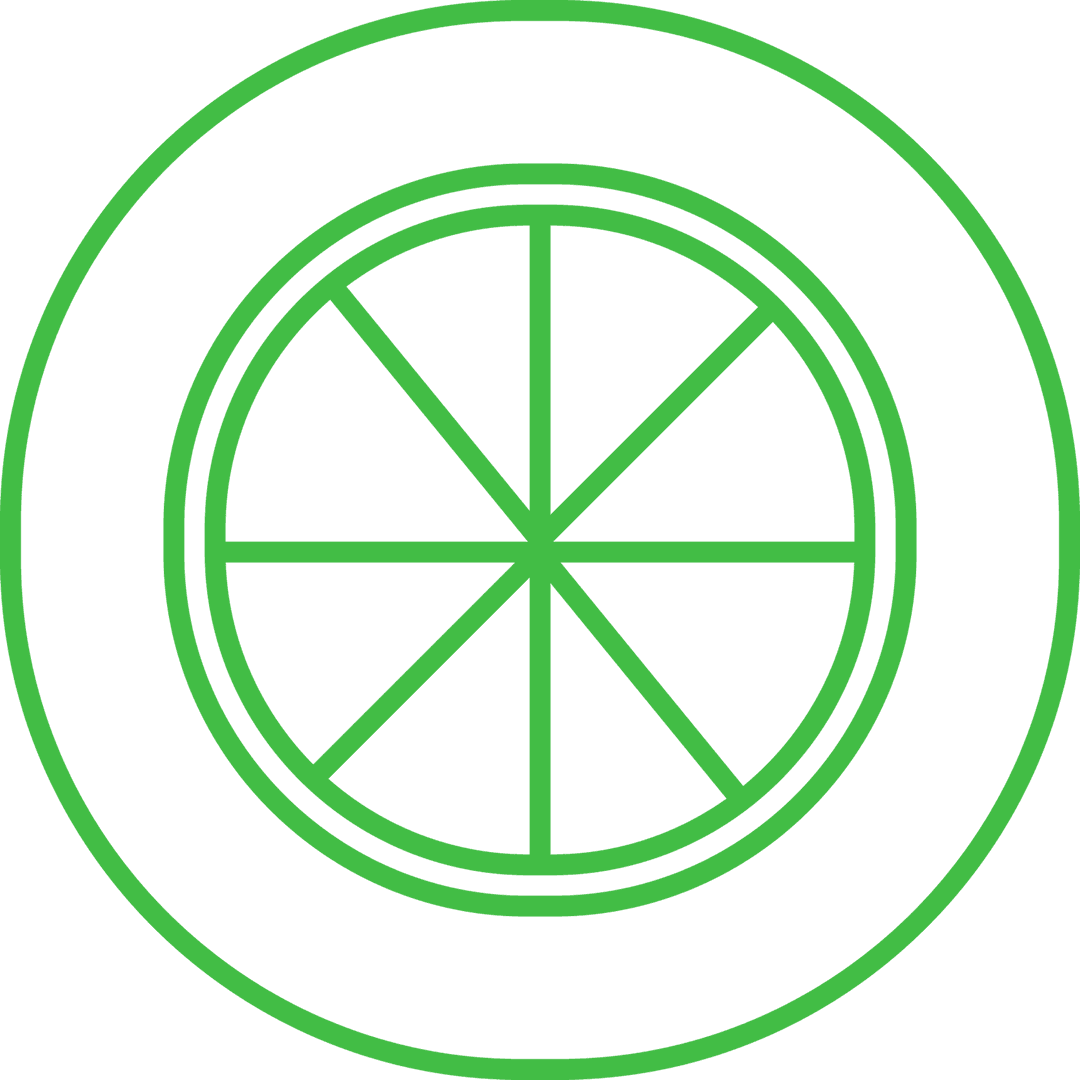 Geometric Green Circular Design on Transparent Background