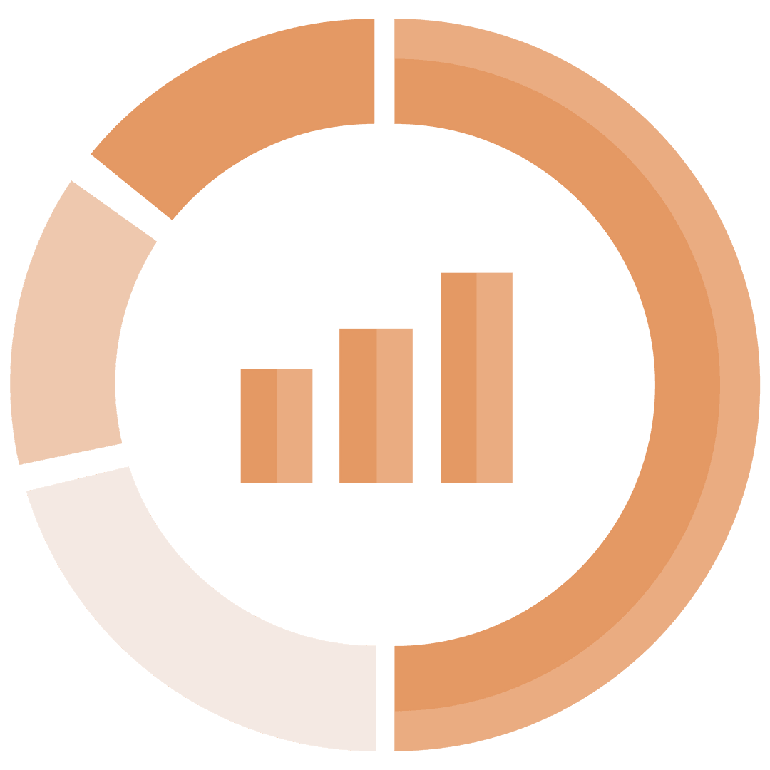 Transparent Business Statistics Chart Illustration in Orange and White