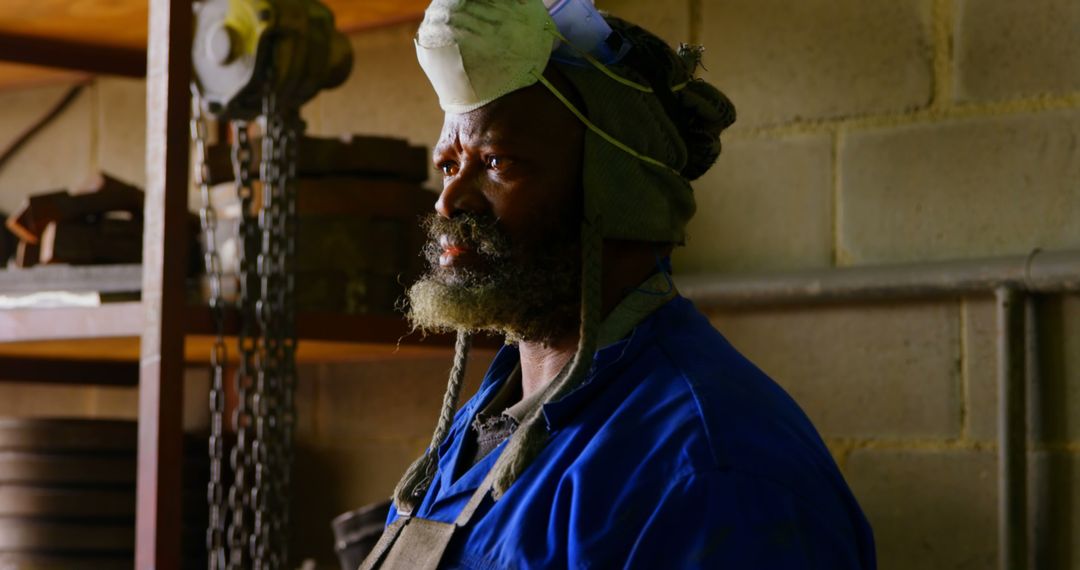 African American Senior Male Factory Worker Wearing Protective Gear - Free Images, Stock Photos and Pictures on Pikwizard.com