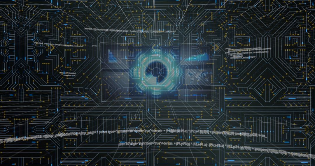 Futuristic Microprocessor Cybersecurity Digital Illustration