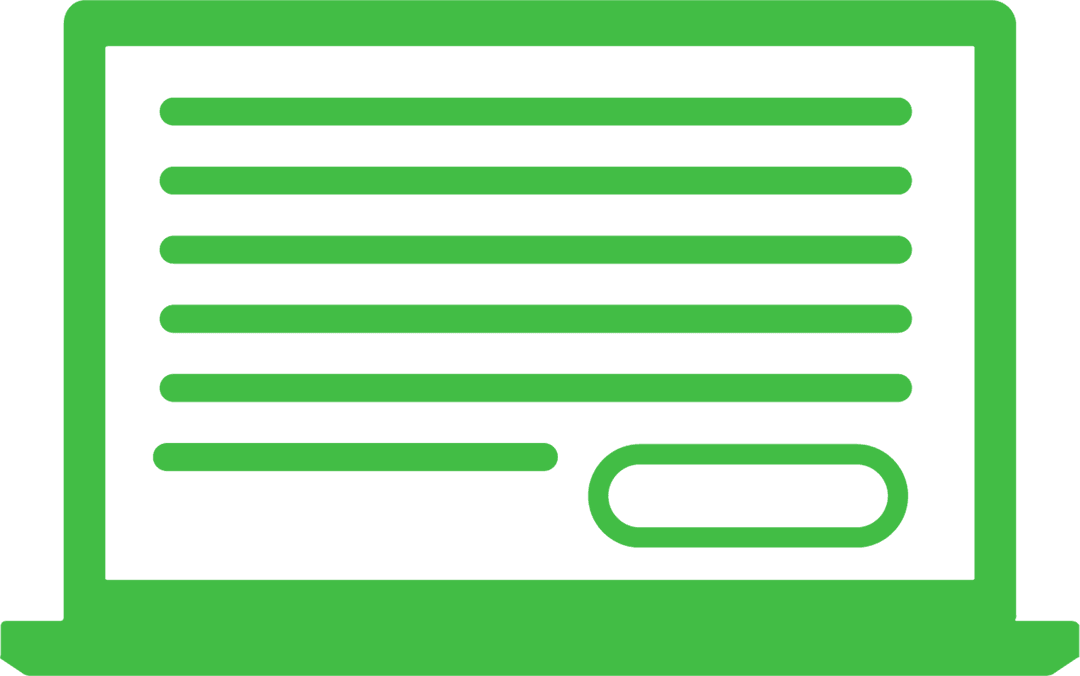 Green Transparent Laptop Icon on Clear Background