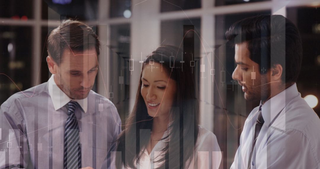 Diverse Business Professionals Analyzing Financial Data Visualization