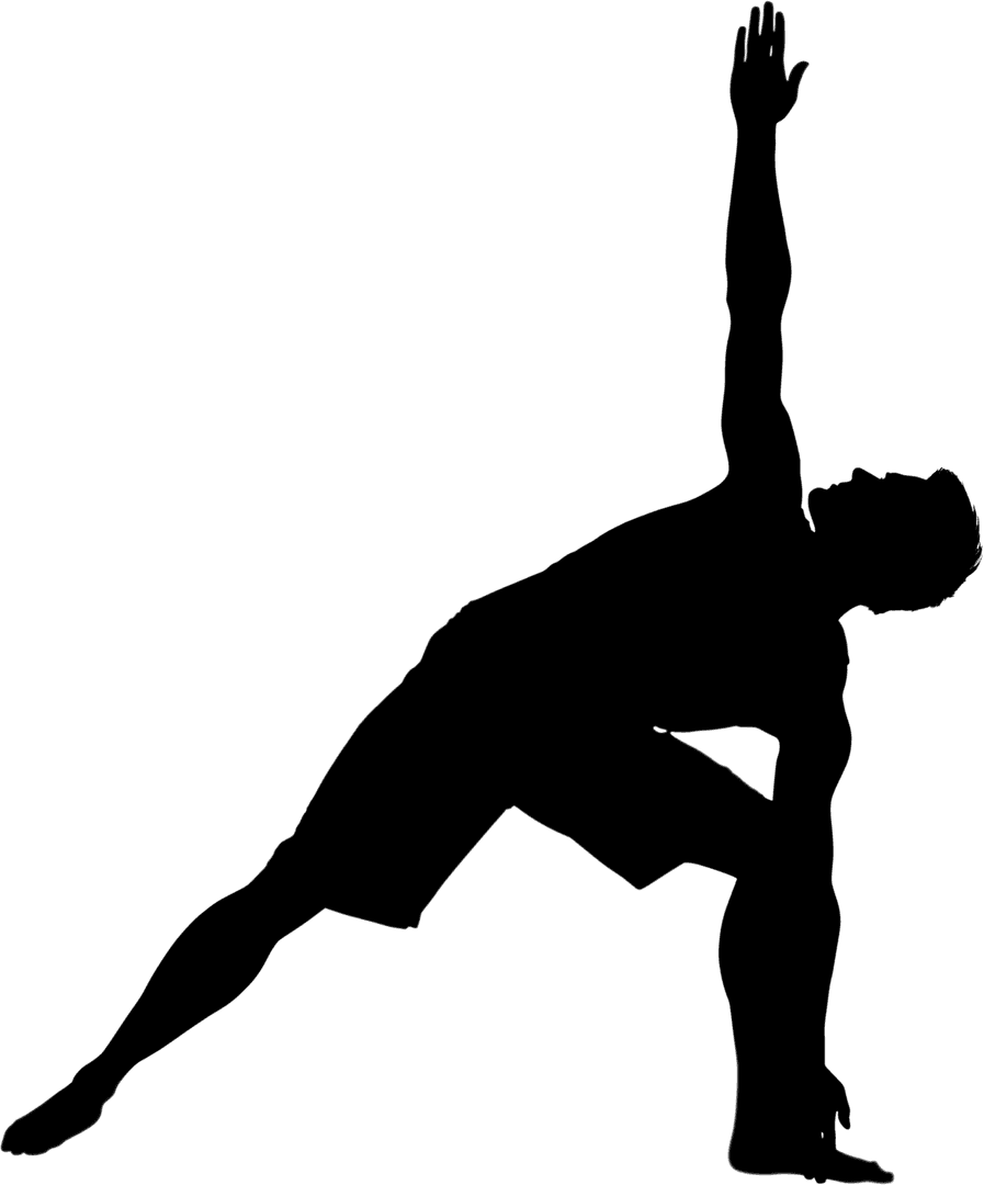 Transparent Silhouette of Man Performing Yoga on Transparent Background