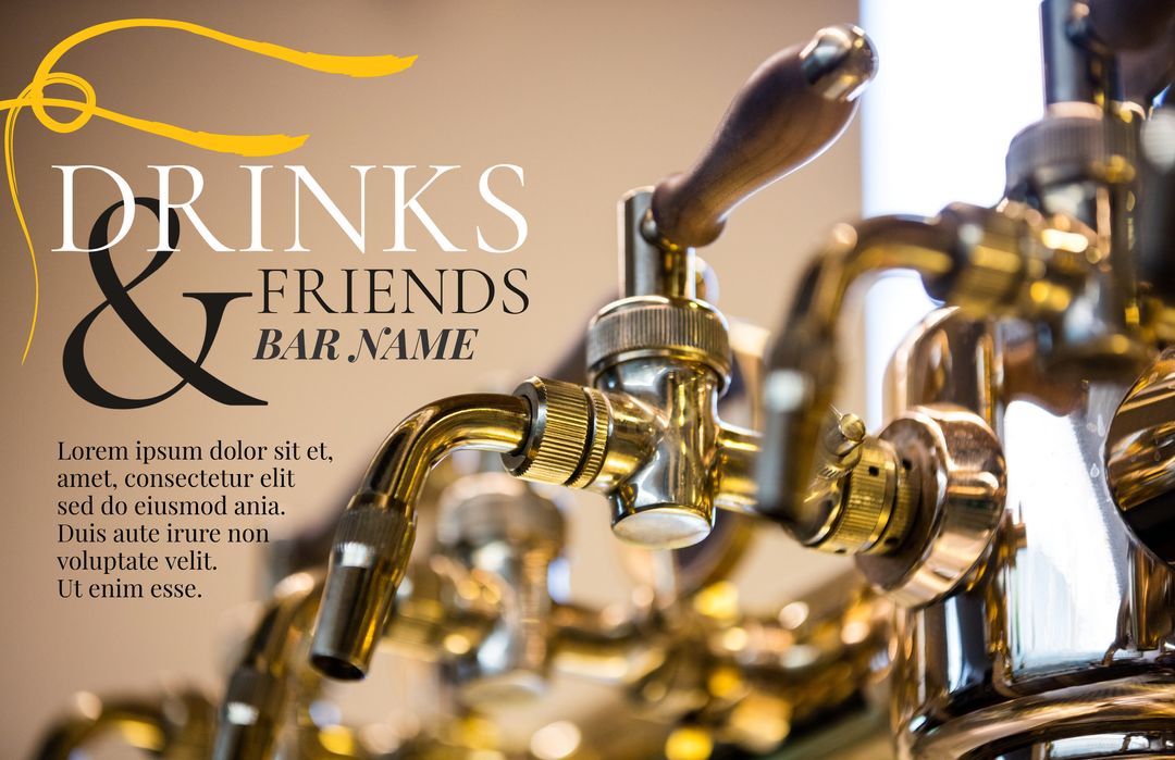 Elegant Beer Taps Evoking Camaraderie at Social Gathering Spot