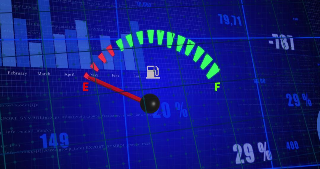 Data Processing Overlay on Fuel Gauge Concept