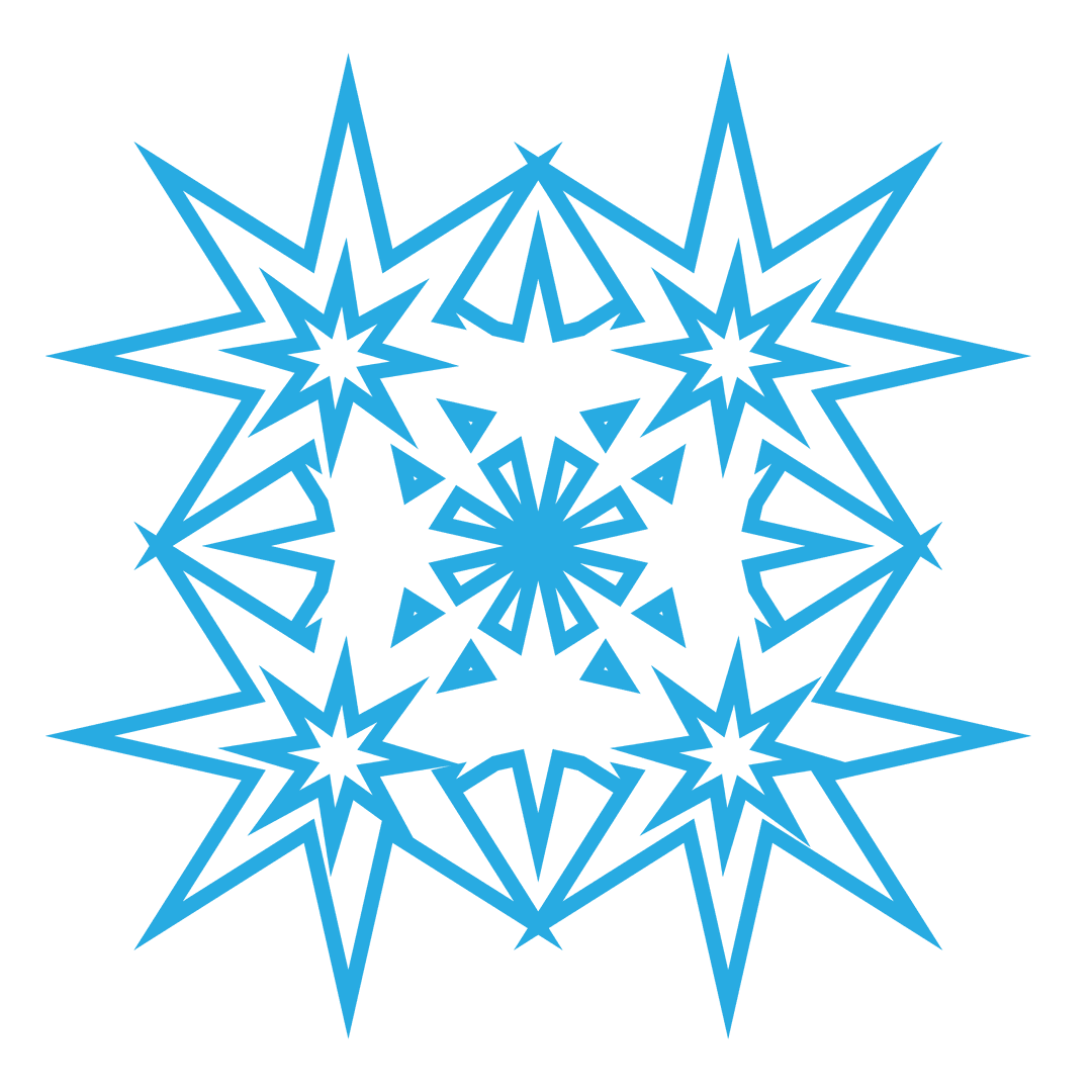 Delicate Blue Snowflake Pattern on Transparent Background